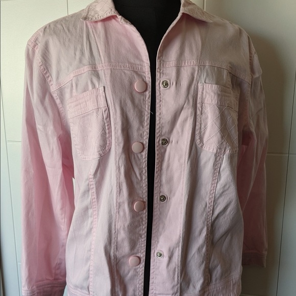 Vintage Pink Spanner Brand Snap Up Jacket wPockets - Picture 6 of 11